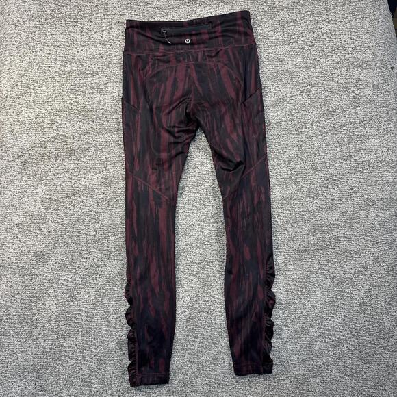 Burgundy and black lululemon leggings - Picture 2 of 4
